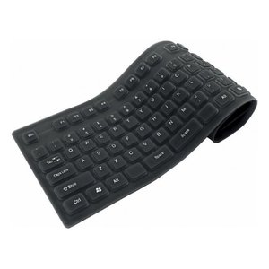 Clavier d'ordinateur flexible en silicone filaire noir IDATA KB R109L - Product Image 1