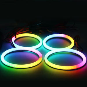 70mm 80mm 90mm 100mm 120mm <span class=keywords><strong>voiture</strong></span> Halo anneaux RGB APP B.luetooth yeux d'ange pour <span class=keywords><strong>voiture</strong></span> moto phare RGB contrôle yeux d'ange - Product Image 1