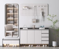Meuble à chaussures moderne haut de gamme sur mesure avec compartiment dissimulé pour l'entrée et la décoration de toute la maison