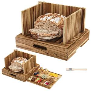 Boîte à pain en bois Honglin avec trancheuse et planche à découper pour la cuisine - Product Image 1
