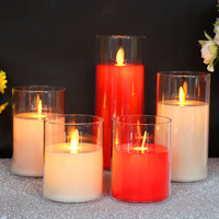 Kunden spezifisches Design Weißer Kunststoff Flimmern Moving Wick Led Kerzenlicht Elektrische flammen lose batterie betriebene LED-Kerze