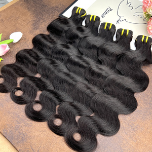 Extensions de cheveux humains vierges bruts, ondulés, alignés sur les cuticules, à double trame, vente en gros - Product Image 1