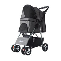 Poussette pliable pour chien 3 en 1, poussette détachable pour animaux de compagnie, poussette légère pour chat avec chariot de voyage amovible