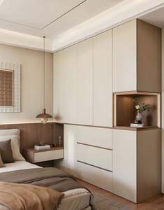 Armoire de chambre à coucher moderne avec tiroirs et étagères pour les chambres d'appartements - Product Image 1