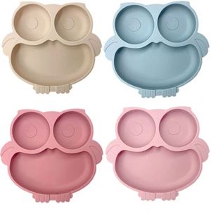 Plato de Silicona Antideslizante con Forma de Búho, Plato de Succión, Set de Alimentación Personalizado para Niños Pequeños, Incluye Biberón, Cuchara, Apto para Alimentos - Product Image 2