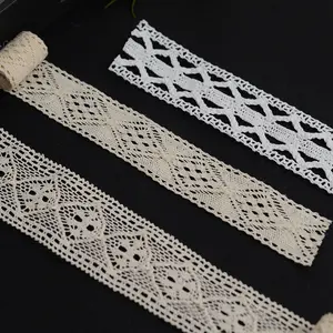 Wholesale Decorative Handmade Embroidered Cotton Lace Trim Ribbons Garment Trim Fabric For Apparel Clothes Accessories Sewing D