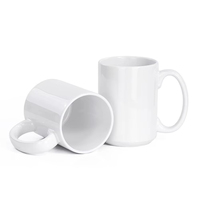 Mug à café en céramique à sublimation vierge LingHui 11oz/15oz - Personnalisable pour les voyages et la rentrée scolaire