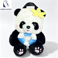 Sac de rangement promotionnel en peluche panda mignon avec fermeture éclair, doublure en polyester côtelé, unisexe, pour voyage et extérieur