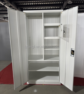 New Design Steel <b>Wardrobes</b> Customized Large <b>Mirror</b> Hanging Swing 2-Door <b>Wardrobe</b> Cabinet Safe for Workshop - Product Image 2