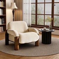 Fauteuil design en bois grainé de forme spéciale, style Wabi-Sabi, pour villa ou séjour haut de gamme