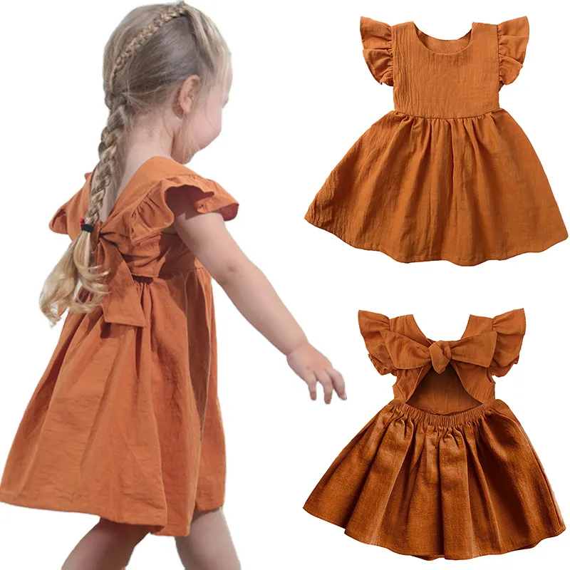 Kinderen Bloem Baby Meisjes Jurken Prinses Zomer Kids Party Kleding Katoen Peuters Jurk