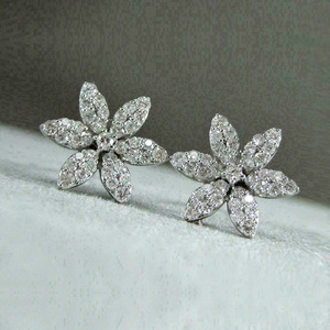 Orecchini con Fiore a Fiocco di Neve in Stile Coreano, Semplici e Versatili, Gioielli da Donna - Product Image 4