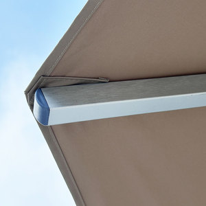JSF Sombrilla de Aluminio de Lujo para Exteriores, Sombrilla de Playa Redonda de 2,5 m/2,7 m/3M para Patio, Jardín y Patio, Columna de Sombrilla