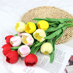 Fleur artificielle réaliste LS Tulip, accessoires de photographie de mariage, décoration de salon, fleur artificielle en PU, vente en gros - Product Image 4