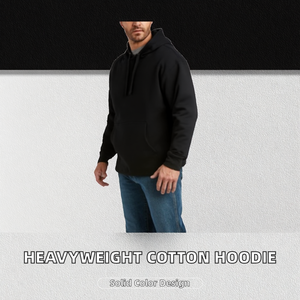Sudadera con Capucha de Forro Polar para Hombre, Color Sólido, 370GSM, Invierno, Transpirable, Ecológica, Algodón Pesado, Estilo Casual, Venta al Por Mayor - Product Image 2