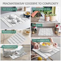 Tapis absorbant de terre de diatomées Tapis de séchage rapide de la vaisselle Tapis de table Tapis de table Correspond à n'importe quel compteur à usage multiple pour la cuisine