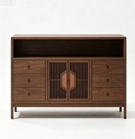 Console de rangement moderne à 4 portes en bois massif avec espace de rangement pour bar à domicile, salon, villa