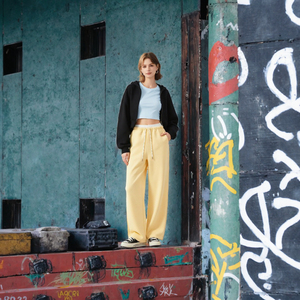 <b>Women</b> Loose Straight Leg Sweatpants Elastic Waist Drawstring <b>Jogger</b> Pants Jersey <b>Knit</b> Casual Streetwear - Product Image 3