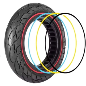 Neumático de Goma Sólida 60/70-7 10x2.5 con Anillo de Color, Antipinchazos y Absorción de Impactos para Patinete Eléctrico <span class=keywords><strong>Xiaomi</strong></span> Mi4 <span class=keywords><strong>Pro</strong></span> - Product Image 1