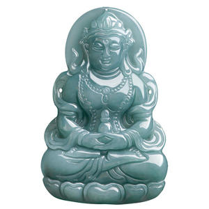 หยกธรรมชาติสีน้ำเงินหยกน้ำจืด จี้พระโพธิสัตว์กวนอิม เครื่องประดับคุณภาพสูงสำหรับผู้ชายและผู้หญิง หยกขายส่ง GY18 - Product Image 1