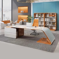 Modern Ergonomic Executive Desk Chair Set for Female Professionals-Minimalist Office Furniture with Solid Wood Construction