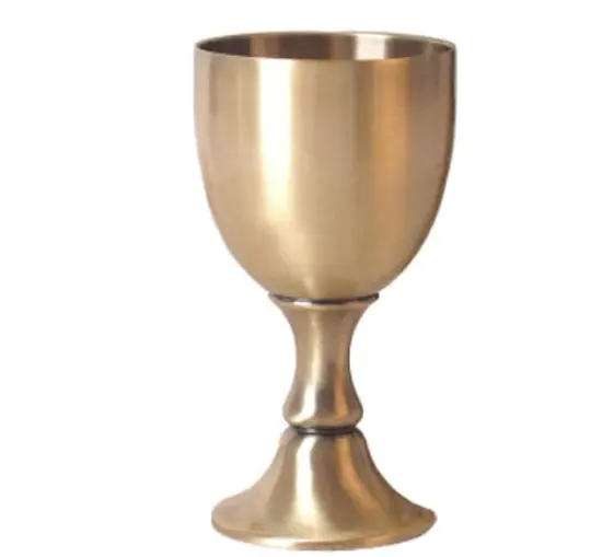 Big Gold Altar Holy Grail Brass Stemware Wine Cup Holy Supper Decorative Church Cup Pure Copper Ceremonial Holy Supper Cup 3.5oz