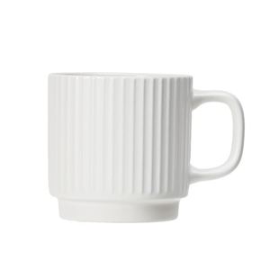 Textured <b>Ceramic</b> <b>Mug</b> with Embossed Vertical Stripes for Household Drinking - Product Image 5