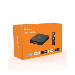 G7 Tv Box Mini Android, 2GB 16GB 2.4G 5G Wifi Android 11.0 OS Amlogic S905W2 Remote Suara ATV 4K Set Top Box G7mini