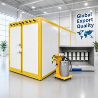 Système complet de peinture en poudre comprenant des cabines de pulvérisation et un four de cuisson pour la production en série