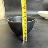 Petit bol à dessert et à condiments en céramique et porcelaine, sous glaçure noire, compatible micro-ondes, design minimaliste