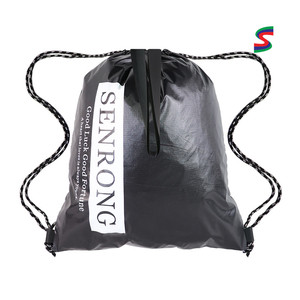 Custom Logo Canvas String Outdoor Sport <b>Backpack</b> Fashionable with Zipper Pocket Wholesales Lightweight <b>Drawstring</b> School Bag - Product Image 1