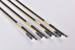 Archet de violon rond en fibre de carbone pour fabricants d'instruments, avec talon en ébène et crins de cheval naturels, accessoire professionnel pour le jeu au violon - Product Image 6