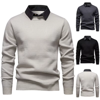 Pull en maille à col polo à manches longues pour homme, personnalisé, couleur marron, automne-hiver, fabriqué par un fabricant de tricots