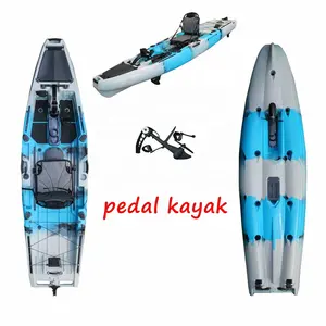 Kayak de conducción de pedal de pesca rotomoldeado 10.5ft Kayak de canoa de plástico duro para una persona con accionamiento de pedal