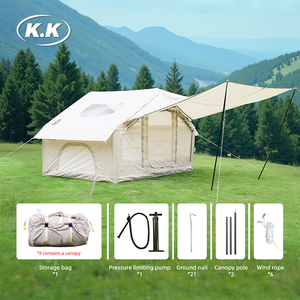 Kawagebo Kamp (KK) 10' X 7' Gonflable 6.3 ㎡   Tente de camping quatre saisons Air Glamping Oxford avec cheminée - Product Image 5