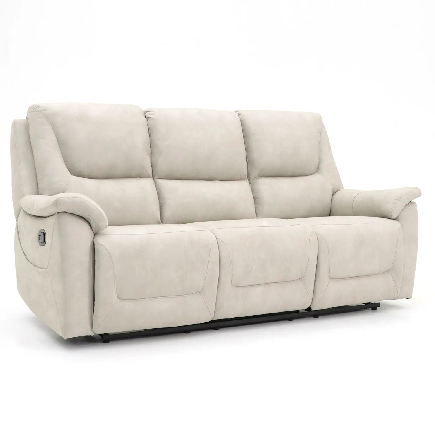 أريكة Geeksofa ميكروفايبر قماش 3 مقاعد أريكة أريكة يدوية مع حامل أكواب لينة PU لغرفة المعيشة