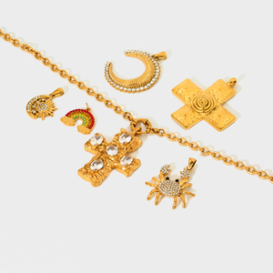 <span class=keywords><strong>Poinçon</strong></span> motif style punk grosse croix charme acier inoxydable vente en gros de haute rétention de couleur DYO pendentif bijoux accessoires - Product Image 3