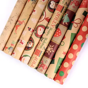 New design packaging kraft Christmas china wholesale gift wrapping paper printing