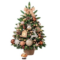 Grenzüberschreitender Neuer Stil Gemischter Blätter-Tisch-Weihnachtsbaum 60cm Deluxe PVC PE-Blätter Dichter Weihnachtsbaum-Set Heimdekorationen
