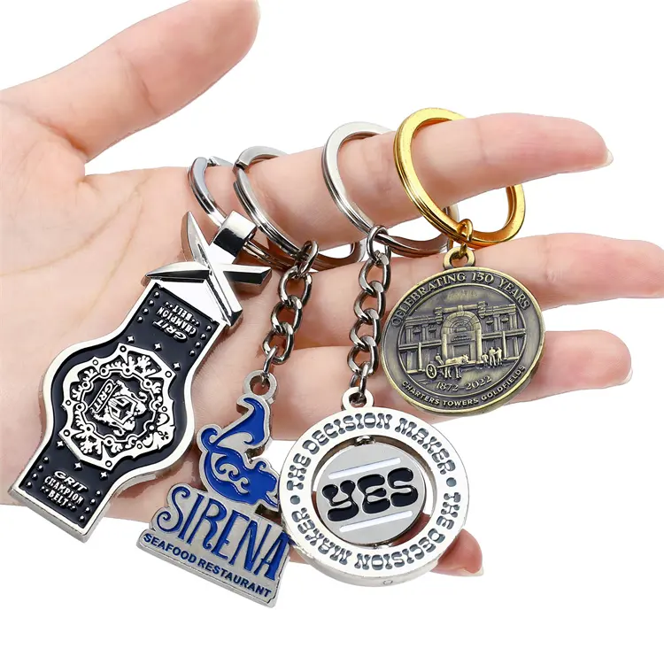 Promotional Custom Logo Key Chain Llaveros Porte Cle 3D/2D Letter Enamel Keyring Metal Keychain Engrave With Free Design