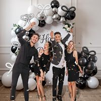 Ensemble d'arche de guirlande de ballons noirs et blancs pour la décoration de fête
