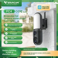 Caméra de surveillance extérieure intelligente avec application mobile, Wi-Fi, étanche, alimentée par batterie, double objectif, vision nocturne, détection de mouvement, 1080P 4MP