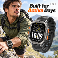 Montre connectée X7 de haute qualité, notifications de messages, écran AMOLED de 2,13 pouces, appels Bluetooth, 100 modes sportifs, batterie de 1000 mAh, 3 ATM, vente en gros