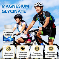 Capsules de glycinate de magnésium pour femmes, soutient la force osseuse, la relaxation musculaire et la santé cardiaque, complément nutritionnel pour le bien-être