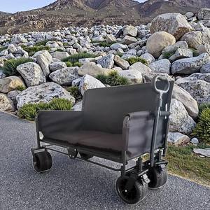 Carrello di nuovo stile Camp pieghevole grande capacità all'aperto carrello a mano da giardino campeggio traino carretto - Product Image 6