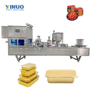Aluminum Foil Container Automatic Line Tray Ready Meal Sealing Packaging Machine Wuhan Packing Machine