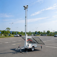 Remorque de surveillance mobile solaire 1425W avec mât de 7m pour la sécurité des chantiers