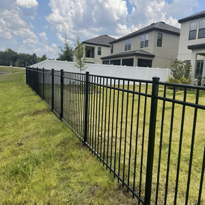 แผงรั้วเหล็กดัดเหล็กชุบสังกะสีป้องกันสนิมแผงรั้วเหล็กสีดำสำหรับสวน6ftx8ft ตามสั่ง - Product Image 5