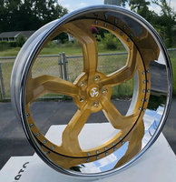 Jantes forgées SJ 5x112 5x114.3 5x120 6x139.7 22 24 26 28 pouces, couleur or rose, pour jantes Chevy 6 trous, Mercedes, Porsche