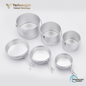 Ensemble de cuisine de camping en aluminium pour l'extérieur, casserole portable avec couvercle, poêle à frire, design minimaliste pour pique-nique et randonnée - Product Image 3